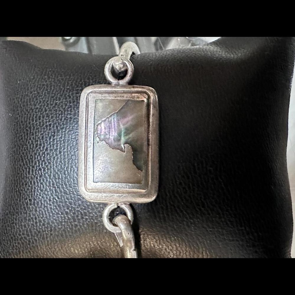 925 Sterling Silver Abalone Shell Bracelet